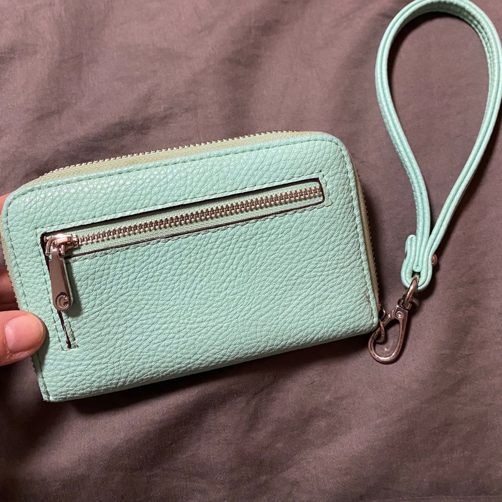 Charming Charlie Blue Zip Wristlet Wallet